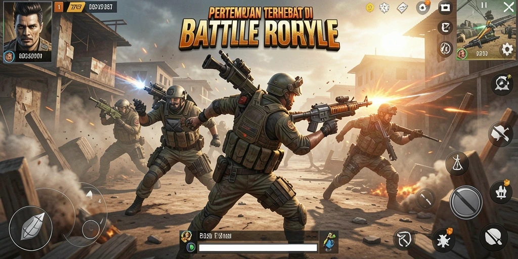 Gameplay seru Battle Royale di 2757, penuh aksi dan strategi.