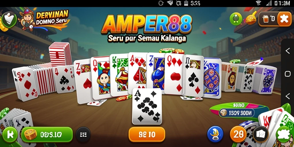 Tampilan gameplay AMPER88 yang menampilkan serunya permainan Domino.