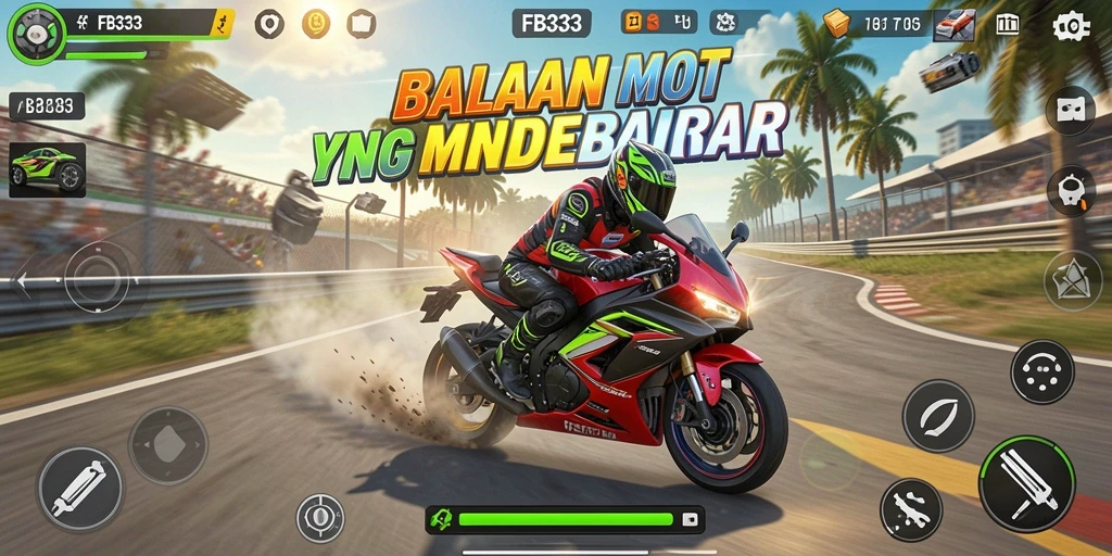 Tampilan menegangkan dari balapan motor dalam FB333.