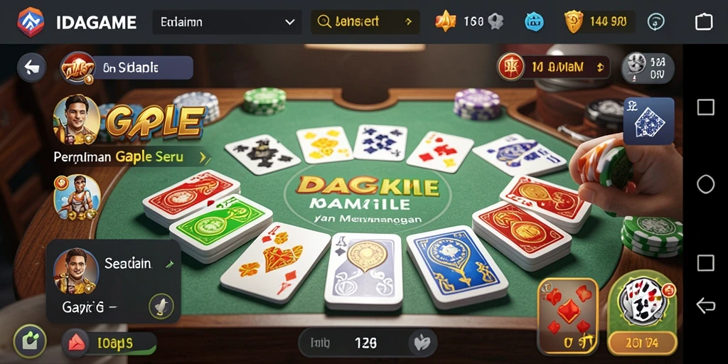 Tangkapan layar permainan IDAGAME dengan permainan Gaple yang seru.