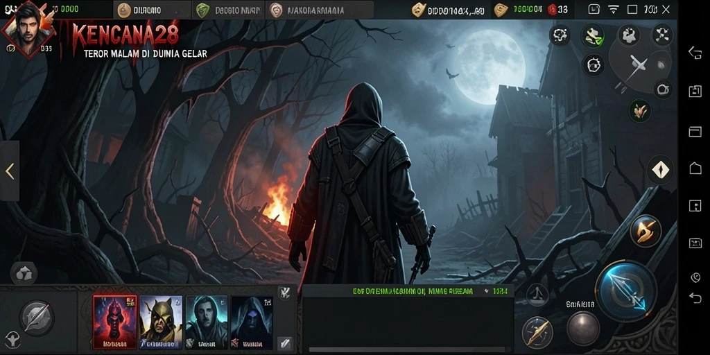 Tampilan menyeramkan dalam gameplay KENCANA28 yang menciptakan ketegangan.