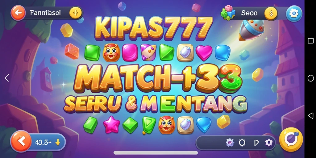 Screenshot gameplay KIPAS777 yang menampilkan aksi Match-3 yang seru.