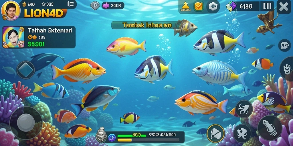 Tampilan gameplay seru Tembak Ikan di LION4D.