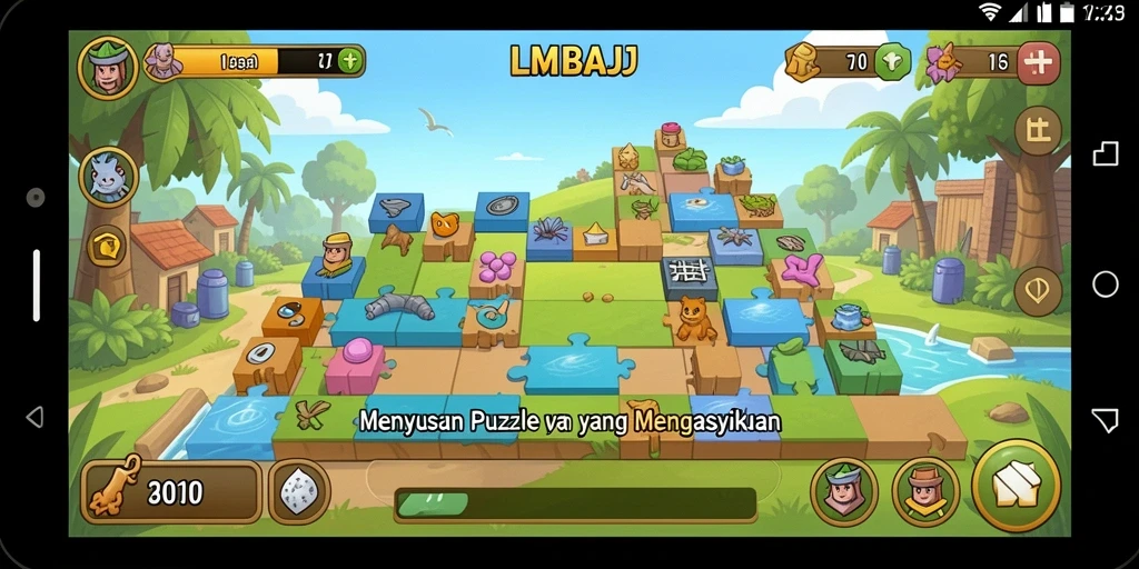 Gameplay menarik dari LMBAJP dengan tantangan puzzle.