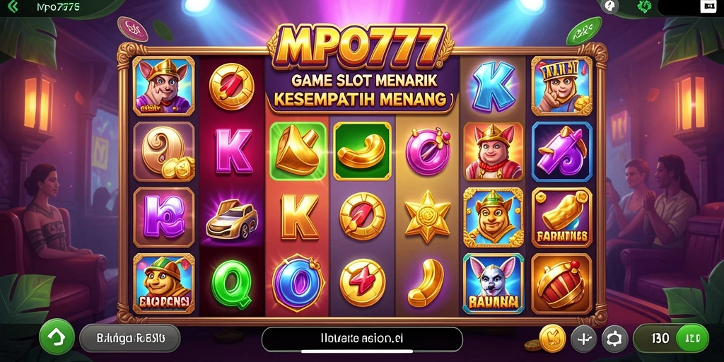 Tampilan gameplay MPO777 yang menarik dan moda permainan slot yang fleksibel.