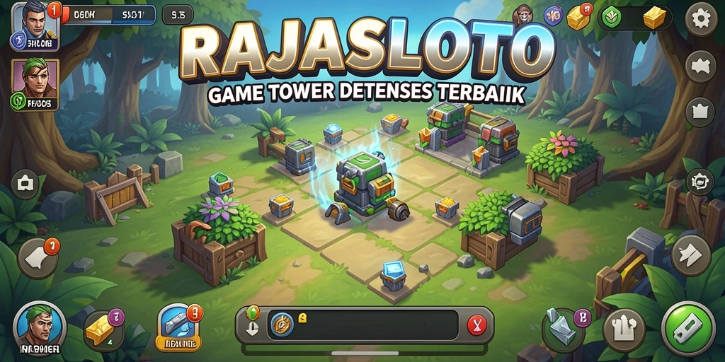 Tampilan gameplay menakjubkan dari RAJASLOTO dalam Tower Defense.