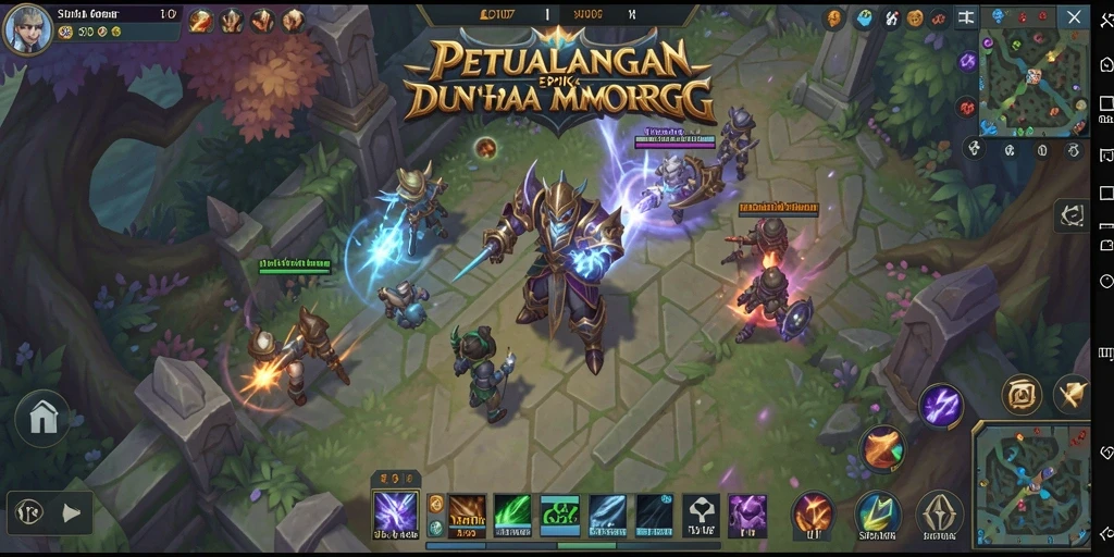 Tampilan gameplay menakjubkan dalam dunia MMORPG yang luas.