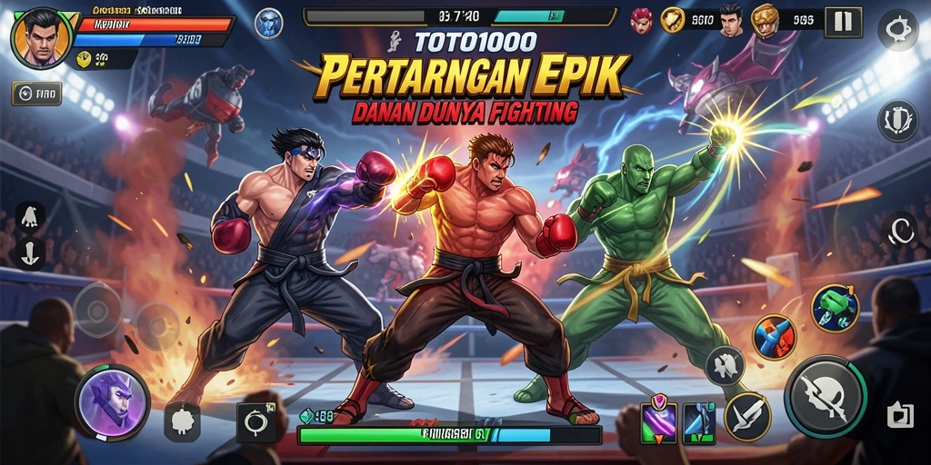 Tampilan pertarungan mendebarkan di TOTO1000 dengan karakter dan aksi yang intens.