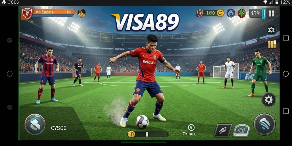 Tampilan gameplay seru dari VISA89 saat pertandingan berlangsung.